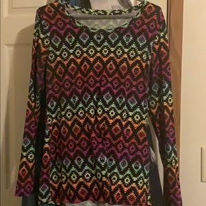 Multi colored long sleeve skull shirt